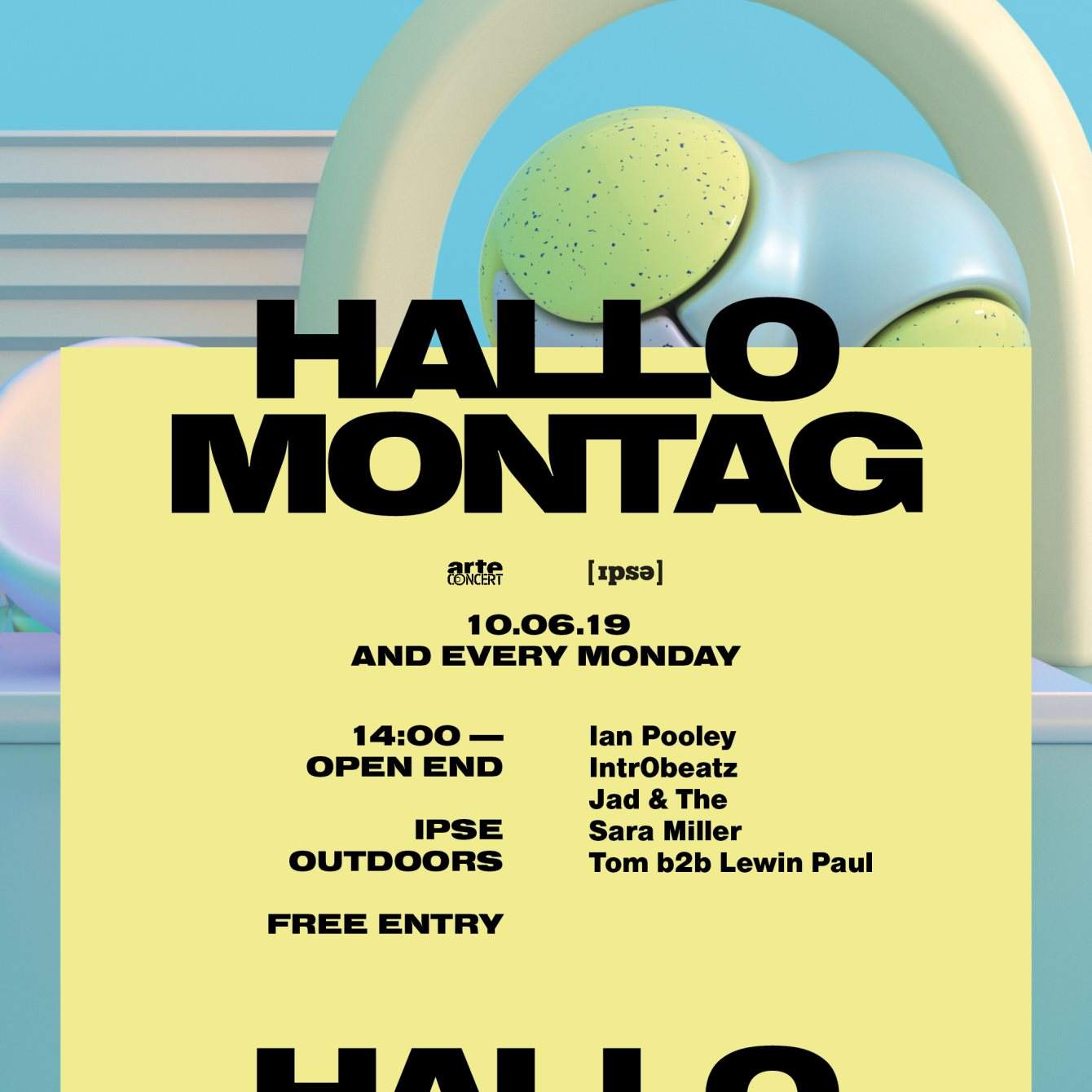 Hallo Montag - Open Air #07 with Ian Pooley, intr0beatz and More - フライヤー表
