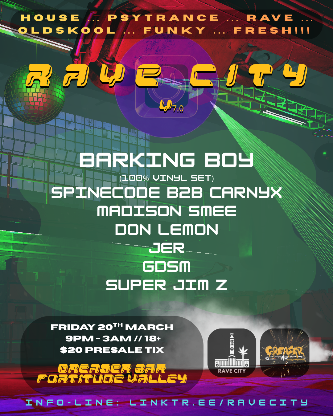 Rave City Council XL at TBA - Greaser Bar, Brisbane