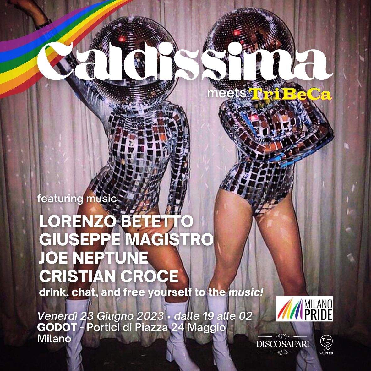 Milano Pride: CALDISSIMA meets TRIBECA - フライヤー表