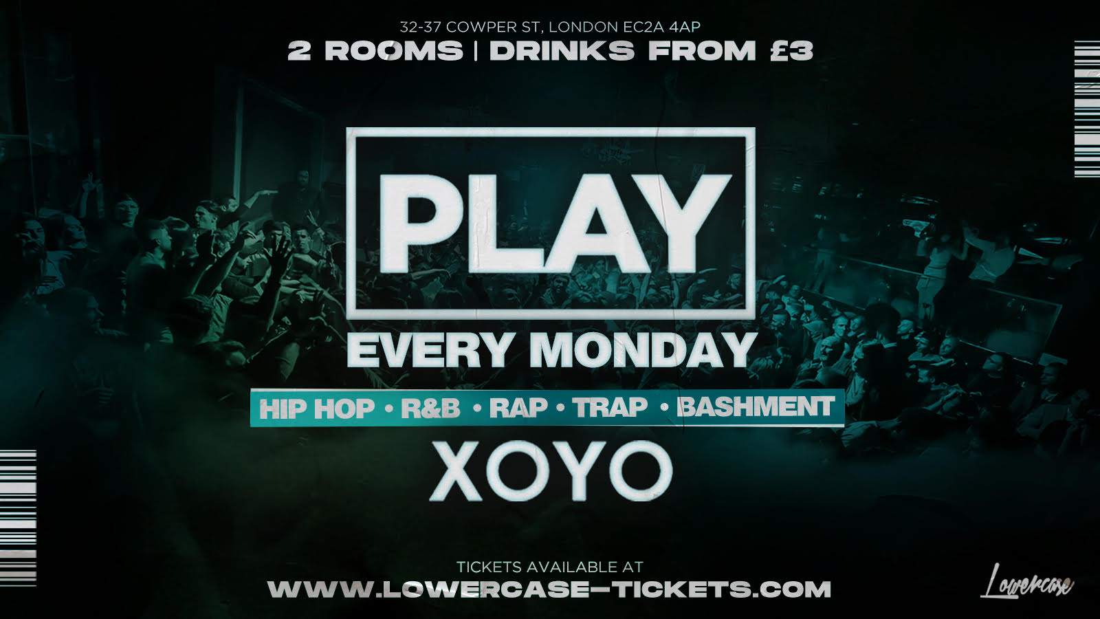 Play London - The Biggest Weekly Monday Student Night - フライヤー表