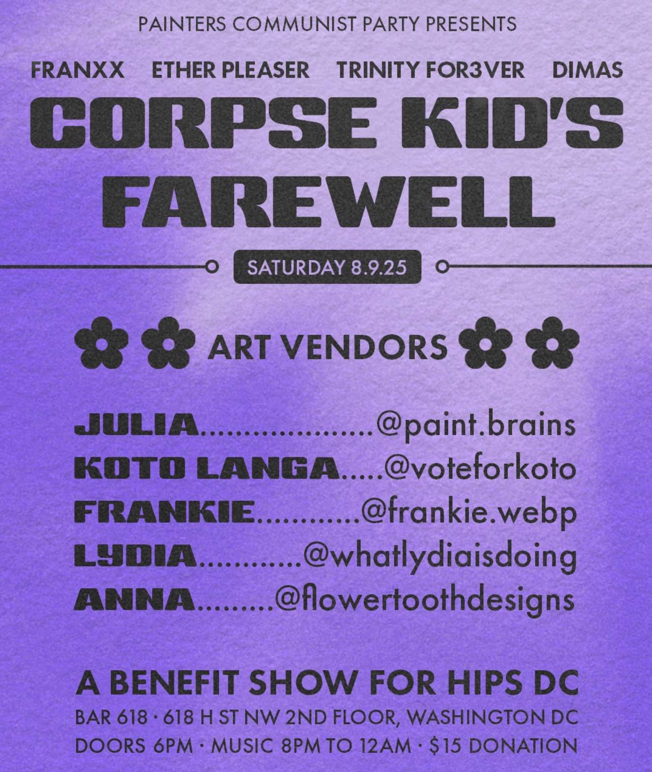 Corpse Kid's Farewell - A HIPS Benefit Show at 618 DC