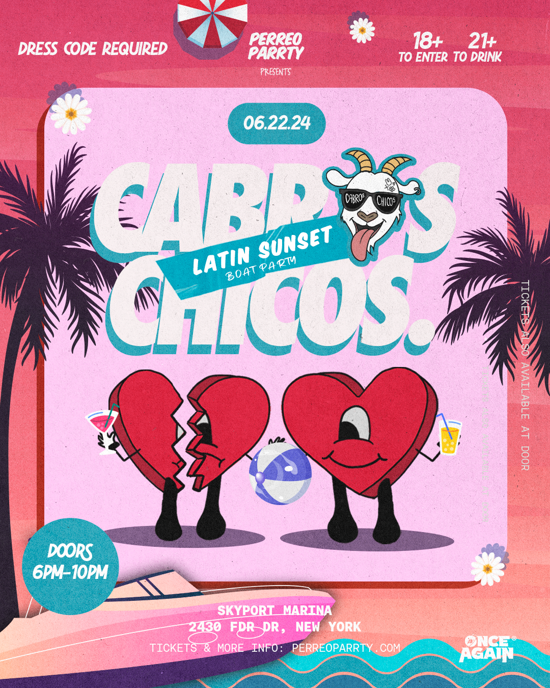 Cabros Chicos 18+ Latin & Hip-hop Sunset Boat Party (two Floors Of 