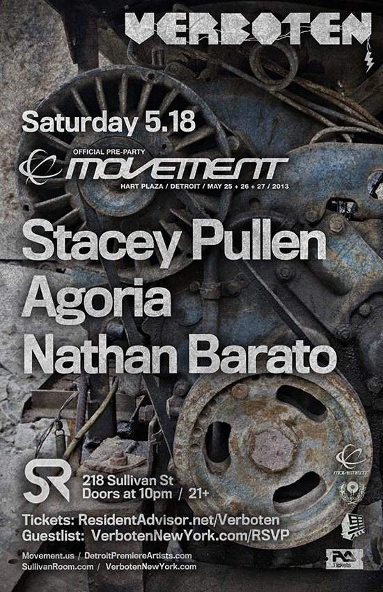 Verboten presents Stacey Pullen / Agoria / Nathan Barato [Official Movement Pre-Party] - Página trasera