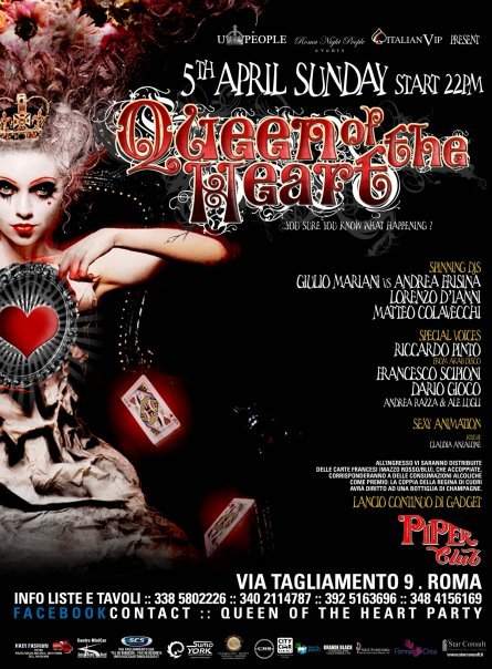 Queen Of Heart Rome - Andrea Frisina vs Giulio Mariani - フライヤー表