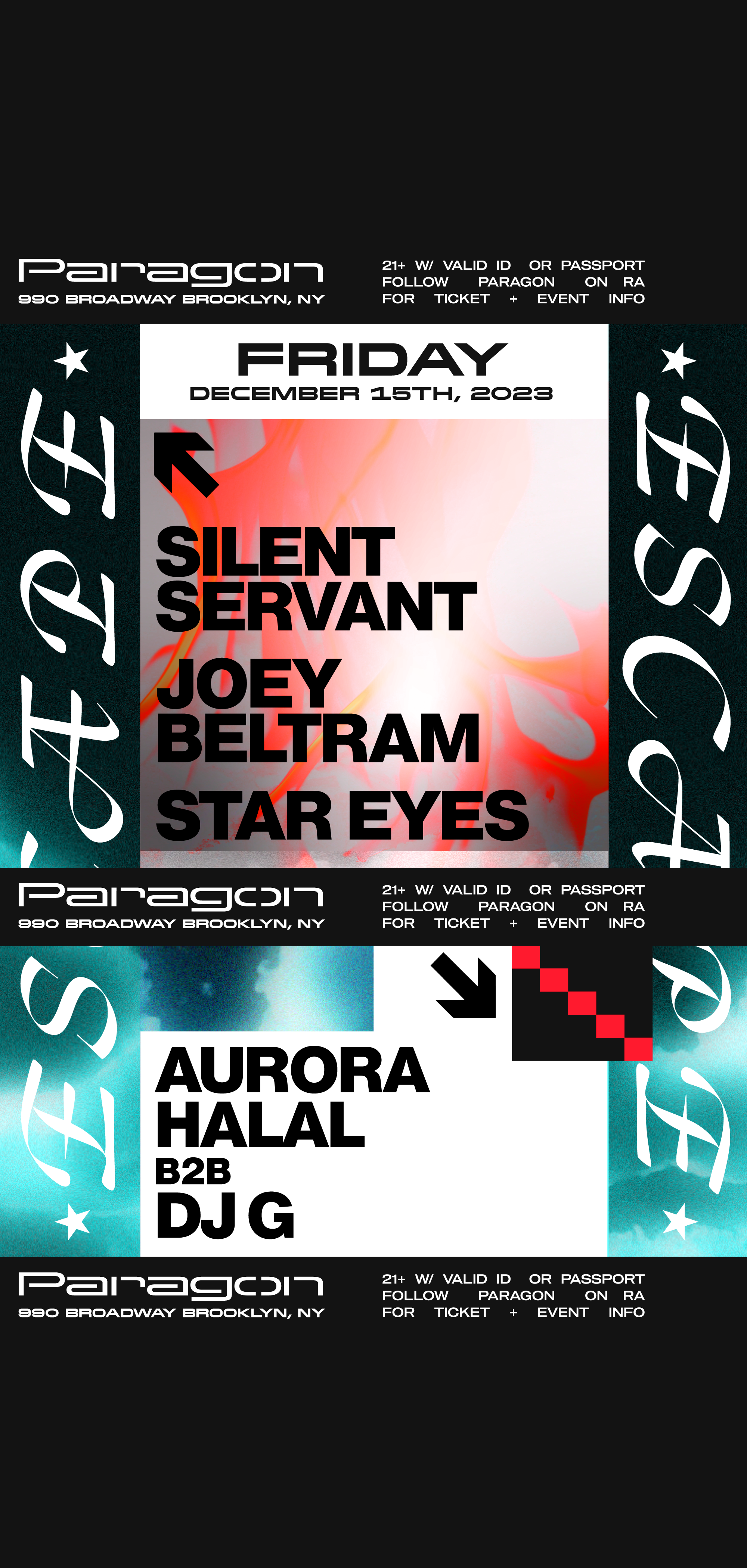 Escape: Silent Servant, Joey Beltram, Star Eyes + Aurora Halal b2b DJ G - Página frontal