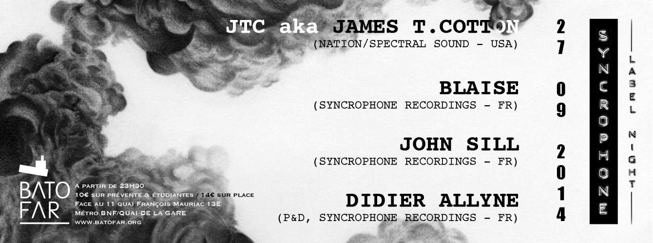 Syncrophone Label Night with JTC aka James T. Cotton - Página frontal