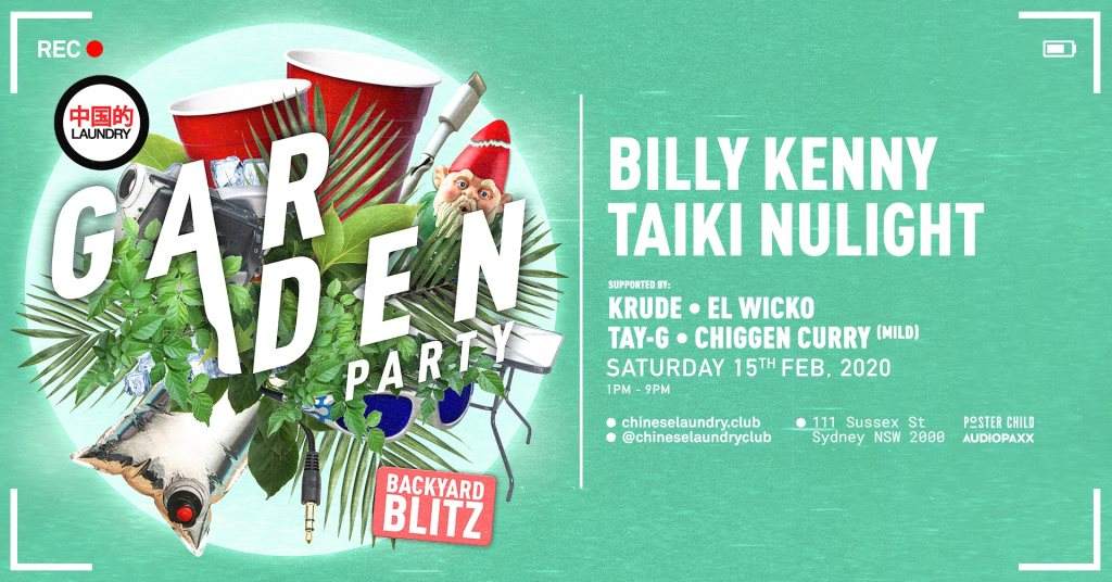 Backyard Blitz Garden Party feat. Billy Kenny & Taiki Nulight - フライヤー表