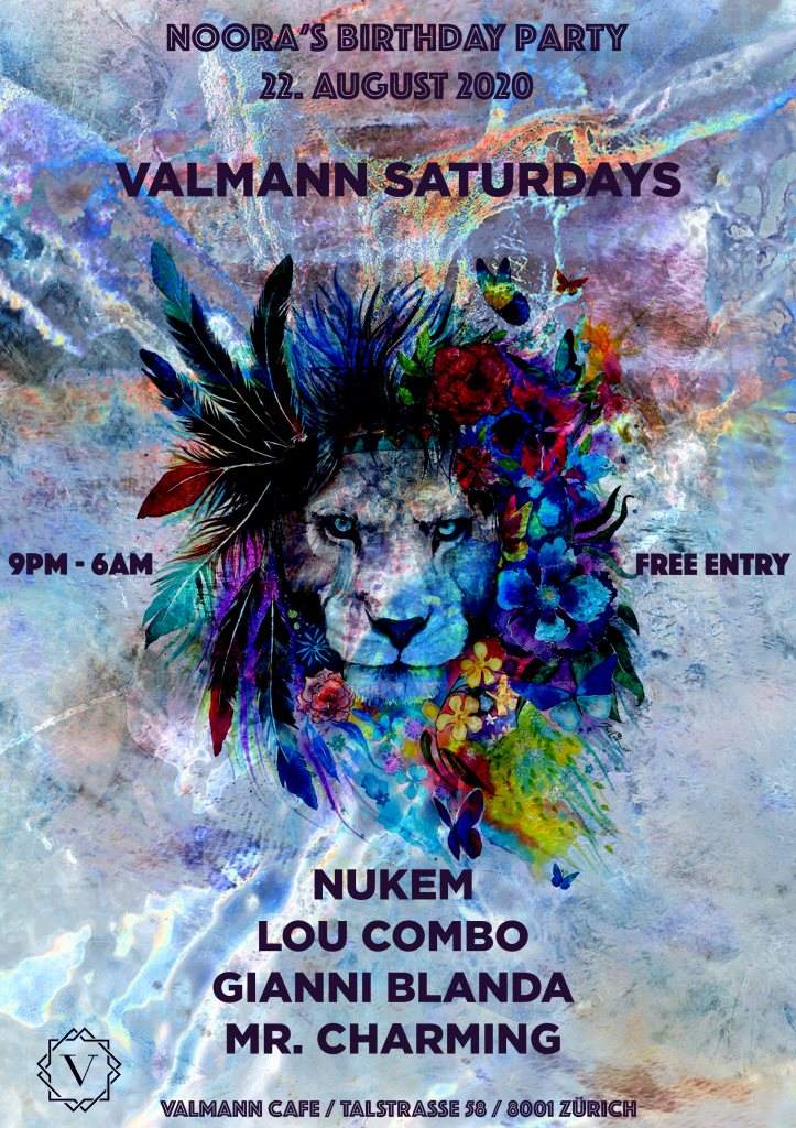 Valmann Saturdays with Nukem, Lou Combo, Gianni Blanda & Mr. Charming - フライヤー表