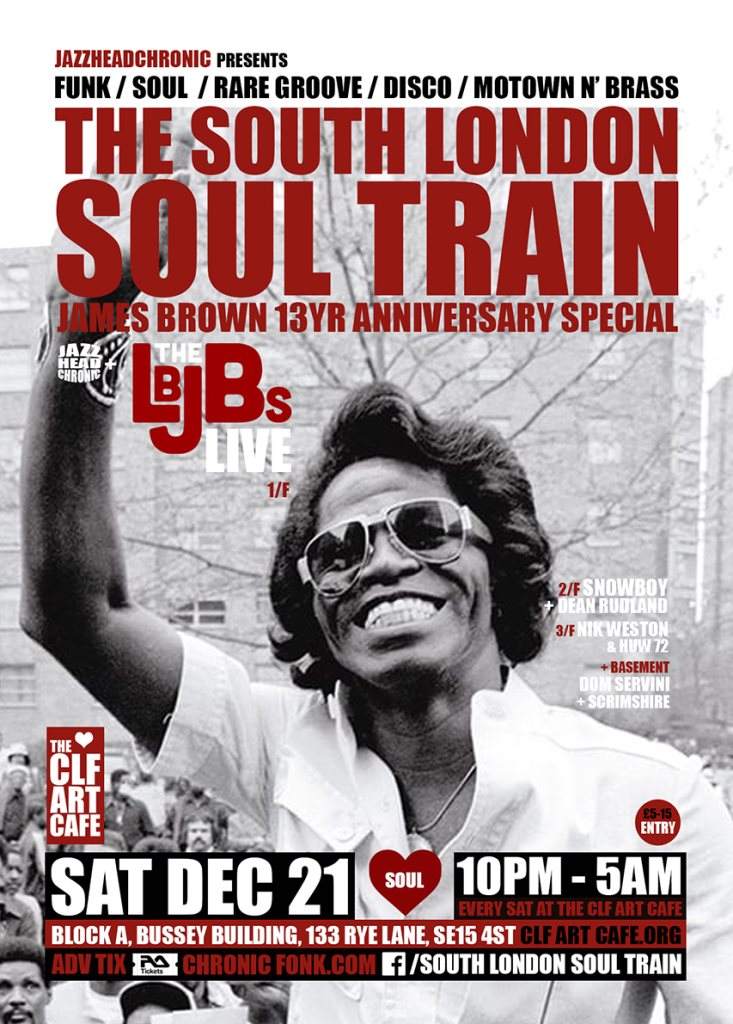 The South London Soul Train James Brown 13 yr Anniversary Special w Lbjbs (Live) - Página frontal