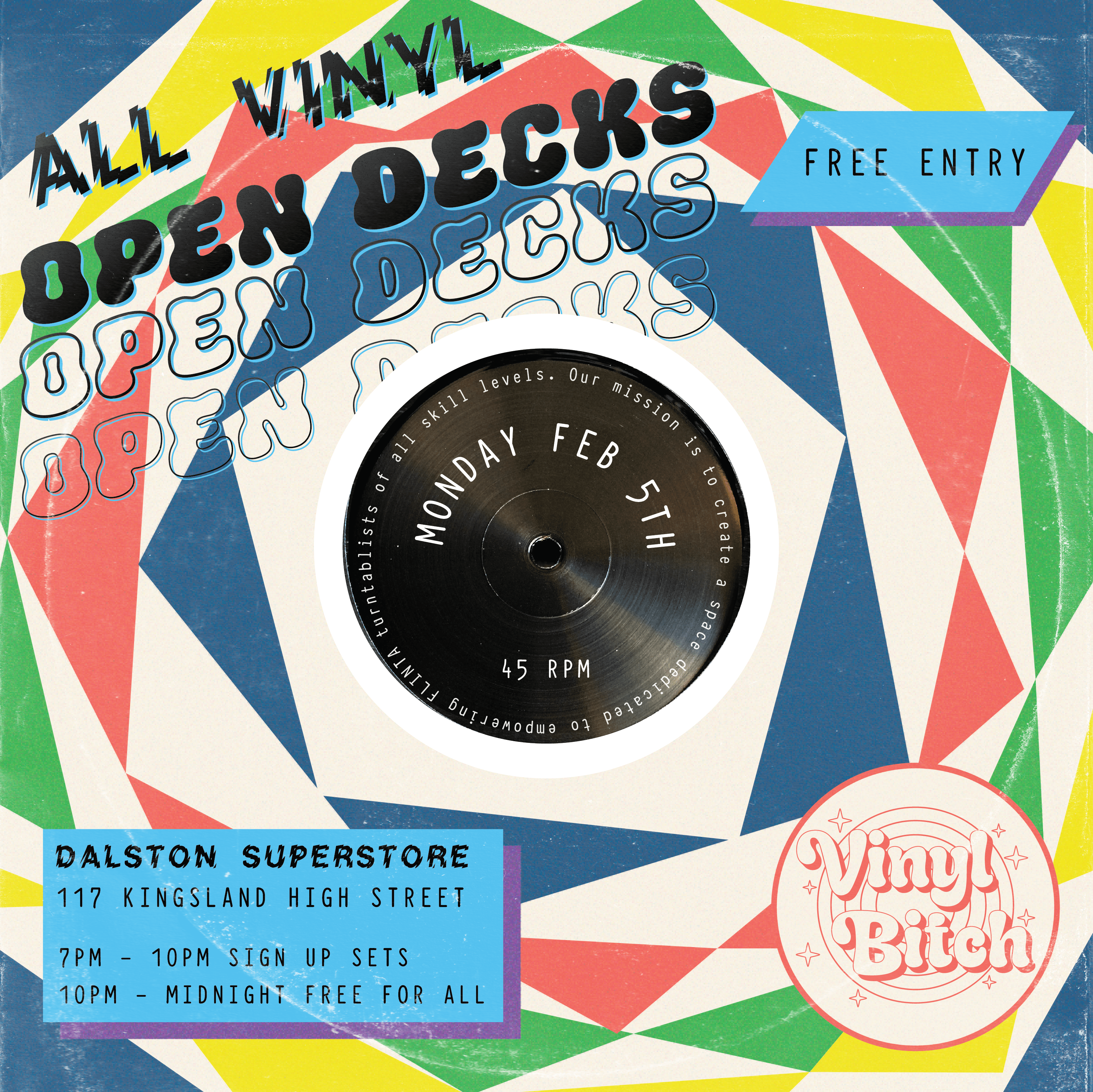 Vinyl Bitch Open Decks - Página frontal