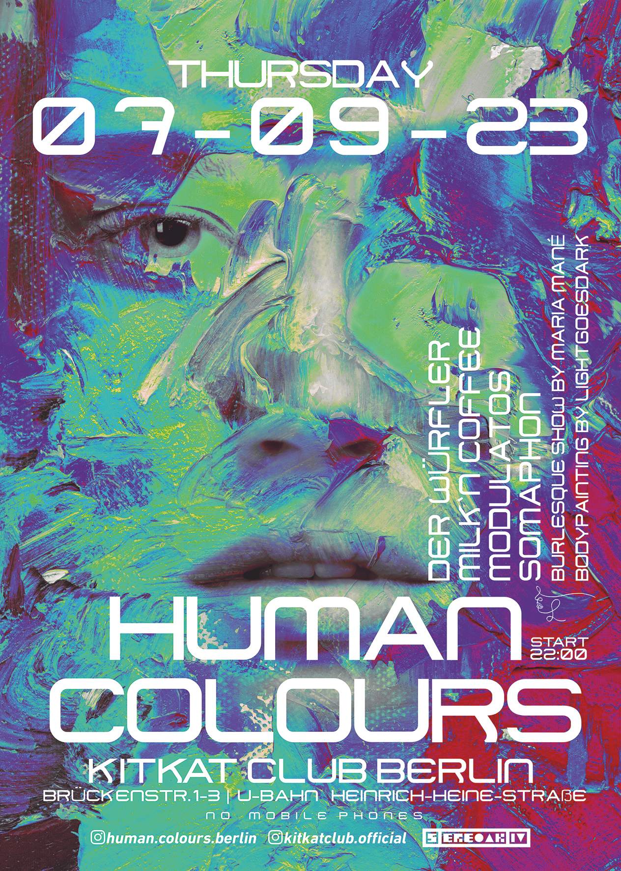 Human Colours 'Body Oscillation' w/ Der Würfler / Modulatos / Somaphon / Milk`N Coffee  - フライヤー裏