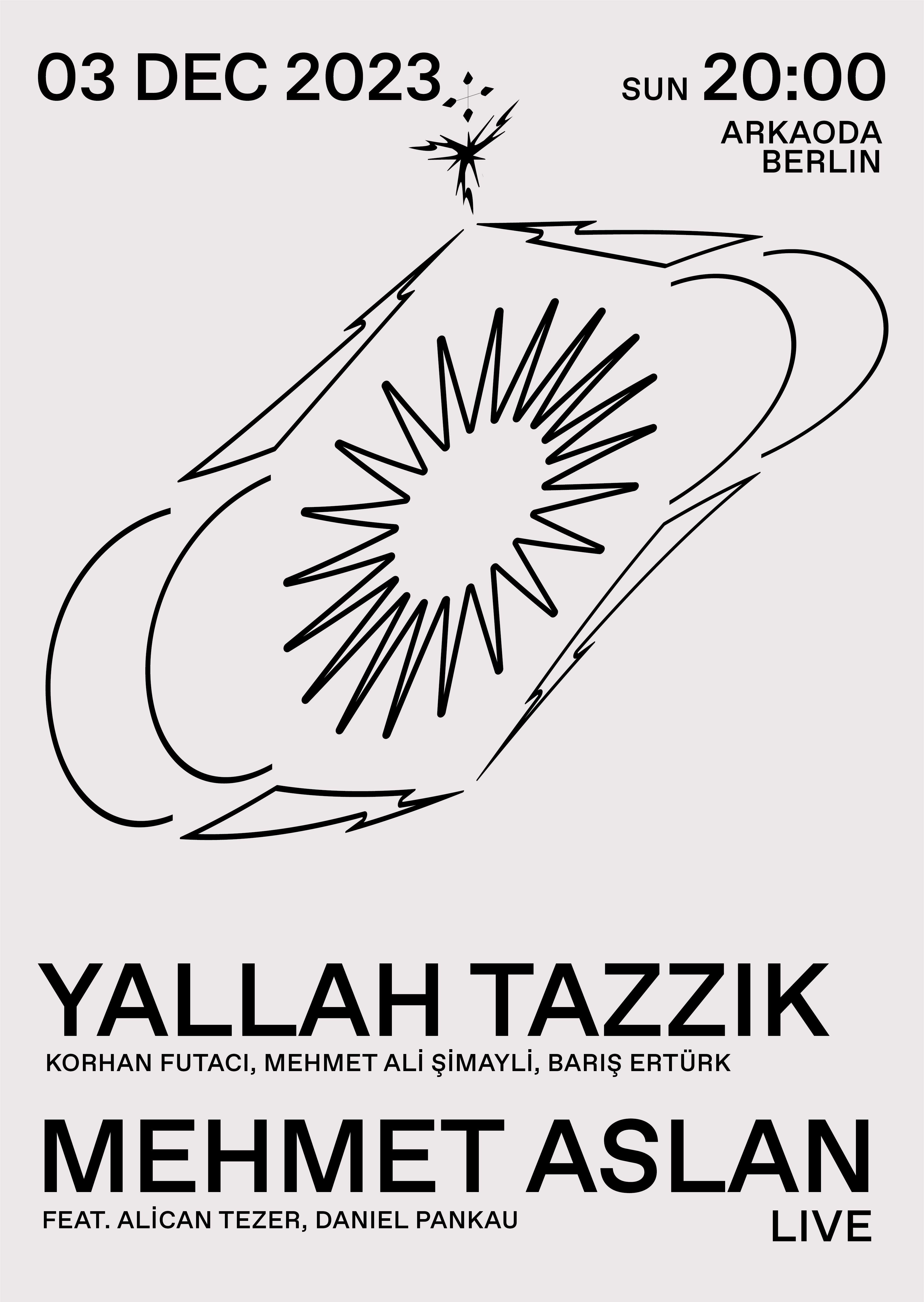 CONCERT: Yallah Tazzik + Mehmet Aslan (Live) - フライヤー表