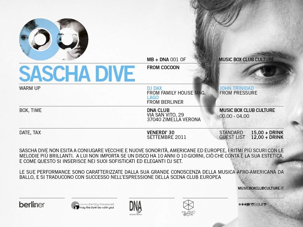 Music Box Club Culture Opening Party with Sascha Dive - Página trasera
