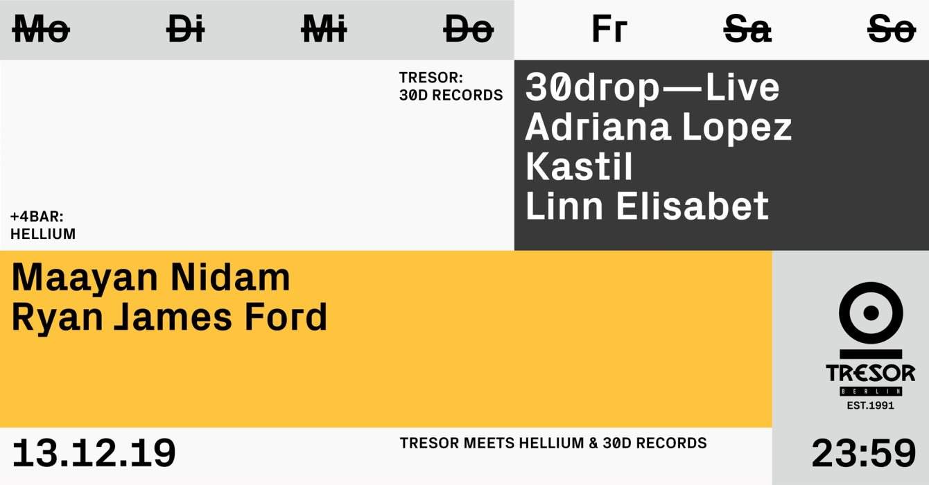 Tresor Meets Hellium & 30D Records - Página frontal