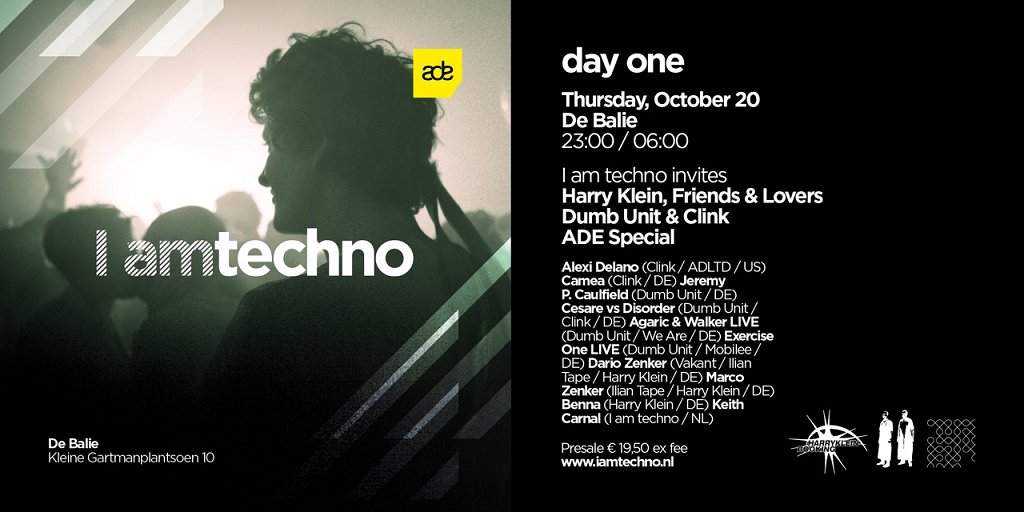 I amtechno Invites: Harry Klein, Friends & Lovers: Dumb Unit & Clink Ade Special - Página frontal