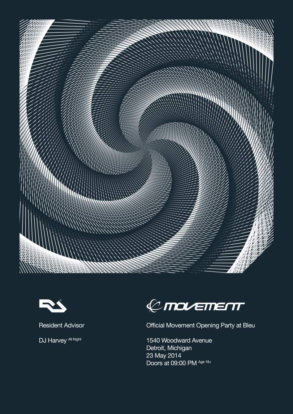 Resident Advisor Official Movement Opening Party with DJ Harvey - Página frontal