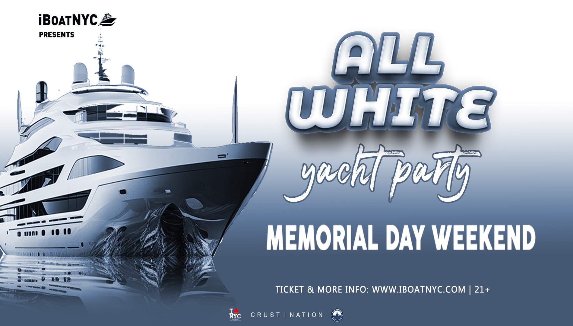 ALL WHITE OUT Boat Party Yacht Cruise NYC - Memorial Day Weekend - Página frontal
