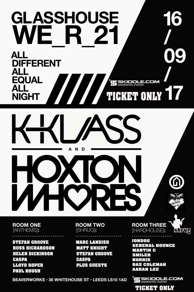 21 Years of Glasshouse w/ K Klass & Hoxton Whores - フライヤー表