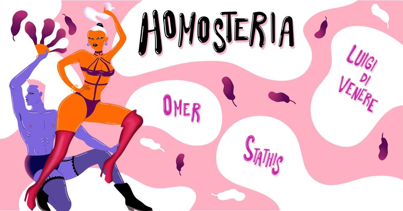 Homosteria: Luigi Di Venere, Omer, Stathis - フライヤー表