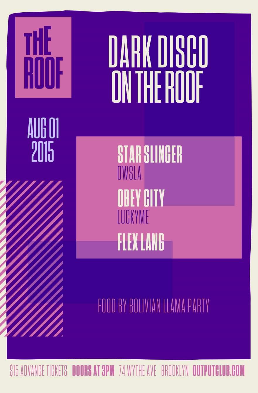 Dark Disco on The Roof - Star Slinger/ Obey City/ Flex Lang - フライヤー表