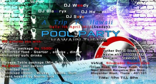 A Trip to Hawaii - Poolparty - フライヤー裏