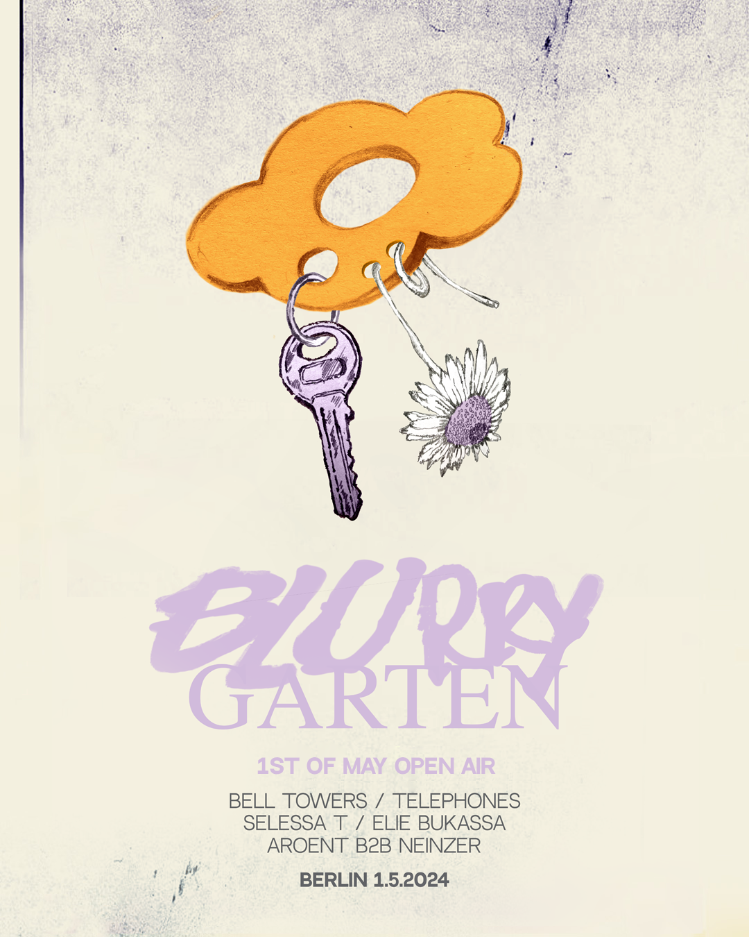 Blurry Garten with Telephones, Bell Towers, Aroent B2B Neinzer, SELESSA T., Elie Bukassa - フライヤー表