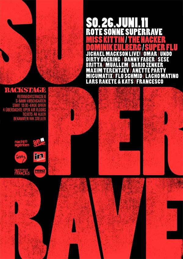 Rote Sonne Superrave with Miss Kittin and The Hacker - フライヤー表