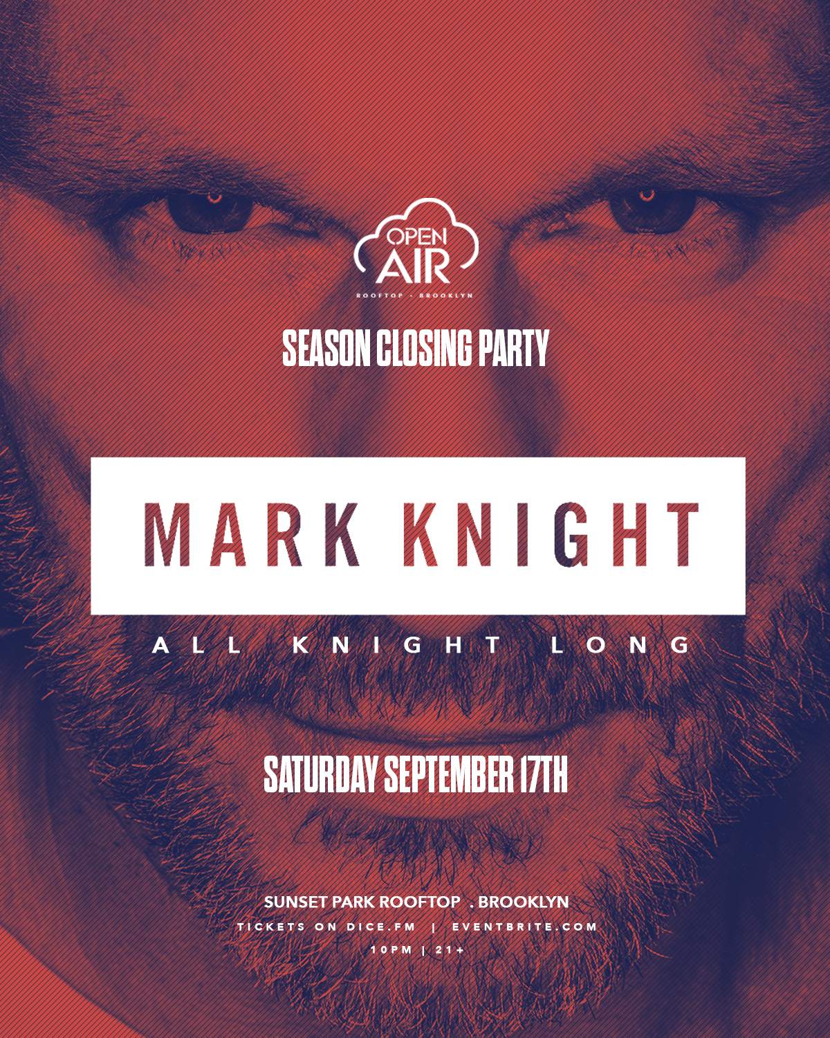 Mark Knight All Night Long - Open Air Brooklyn - Summer Closing Party - フライヤー裏