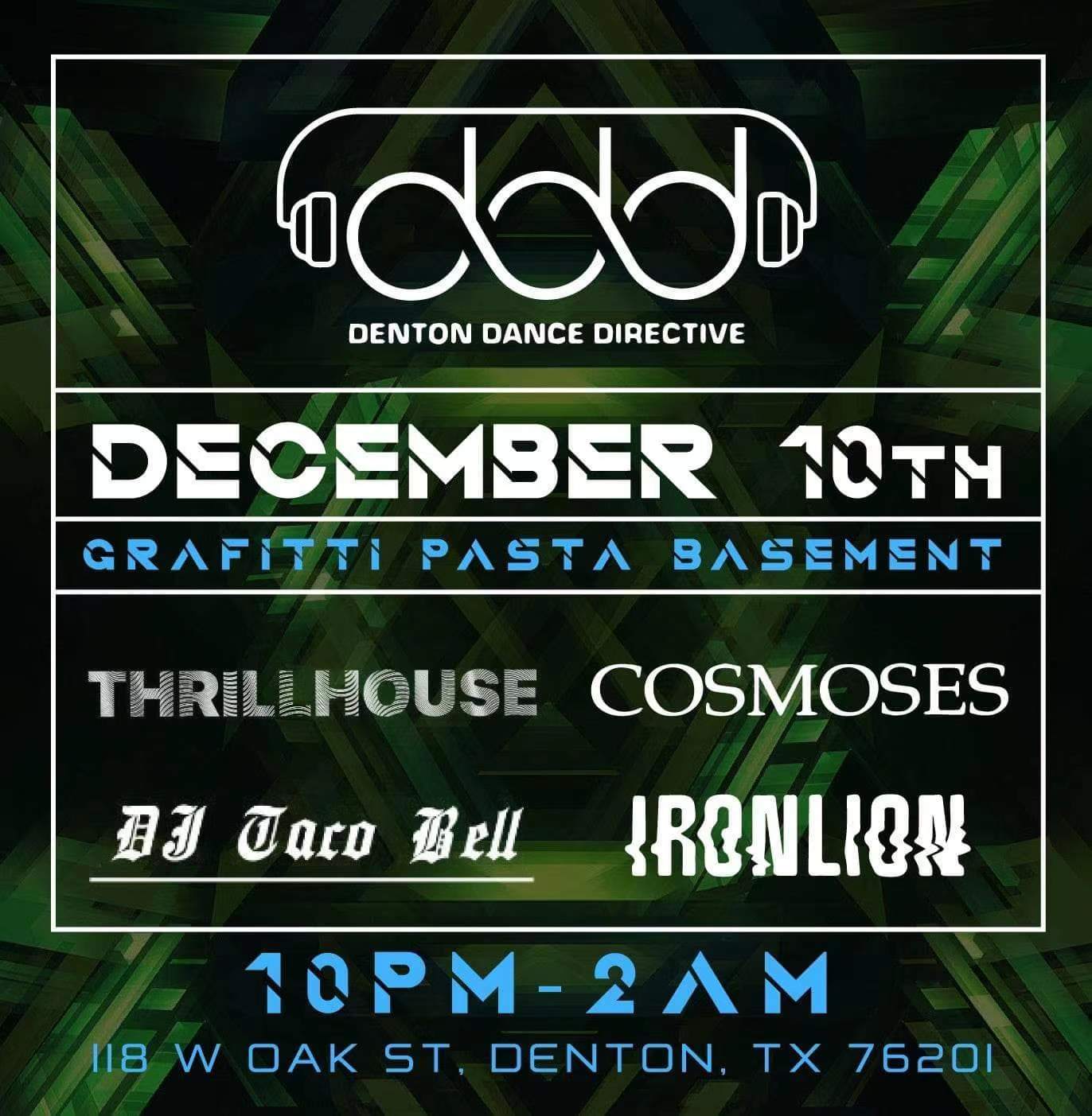 Denton Dance Directive - basement show at Graffiti Pasta (O.D.B ...