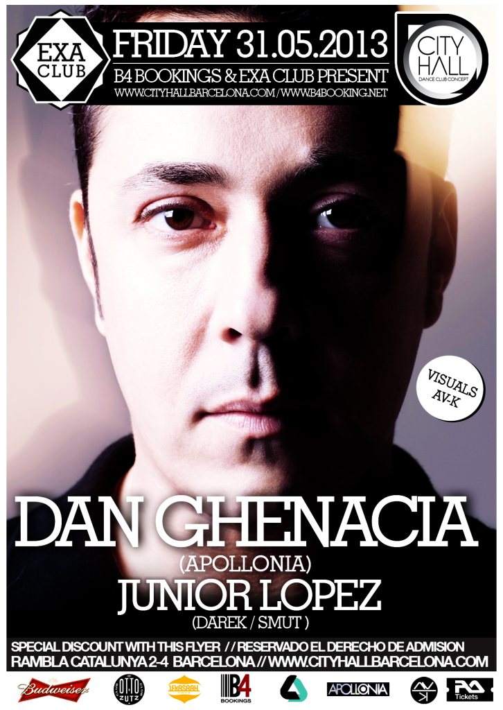 EXA Club & B4bookings present Dan Ghenacia + Junior Lopez - Página frontal