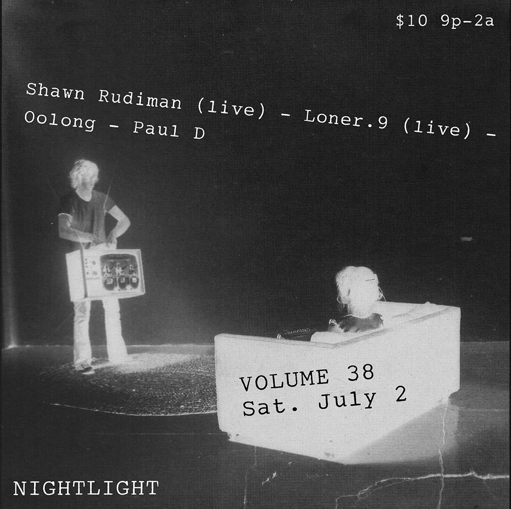 VOLUME 38: Shawn Rudiman (live), Loner.9 (live), Sponge Bath, Pedantic, Paul D - Página frontal