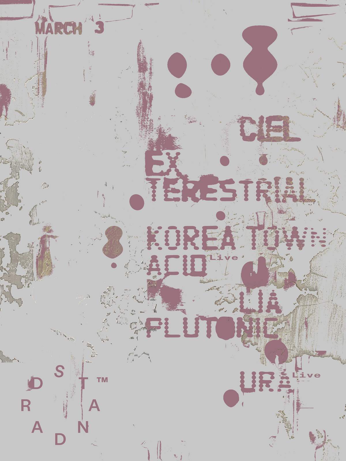 016 ex terrestrial, Ciel, URA, Lia Plutonic and Korea Town Acid - フライヤー表