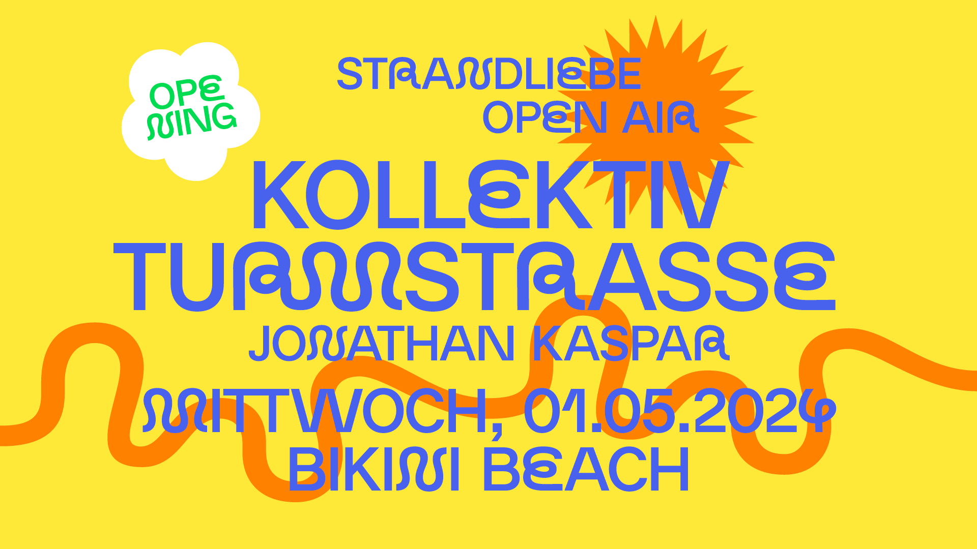 Kollektiv Turmstrasse & Jonathan Kaspar - strandliebe Open Air Opening 2024 - フライヤー表
