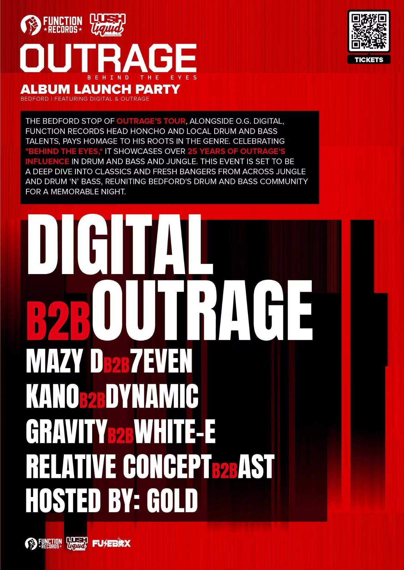 Outrage - Behind The Eyes: Album Launch Party - フライヤー表