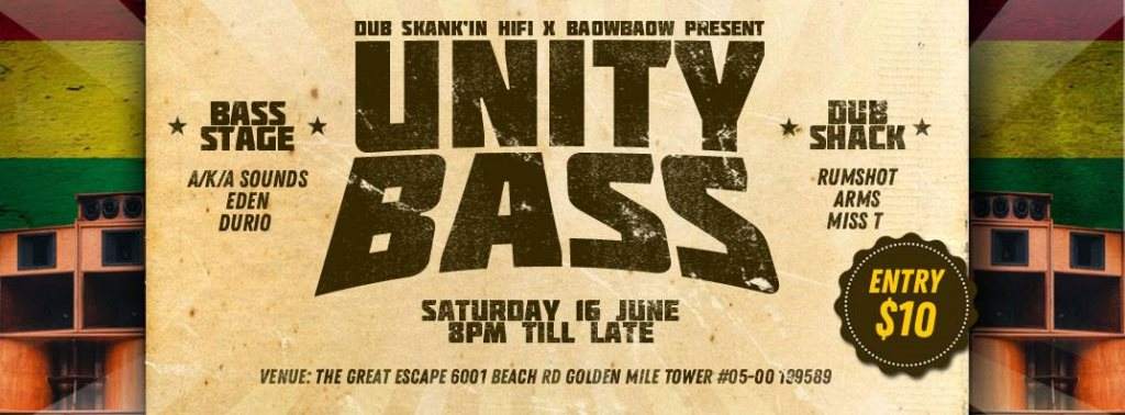 Dub Skank'in Hifi X BAOWBAOW present Unity Bass - Página frontal