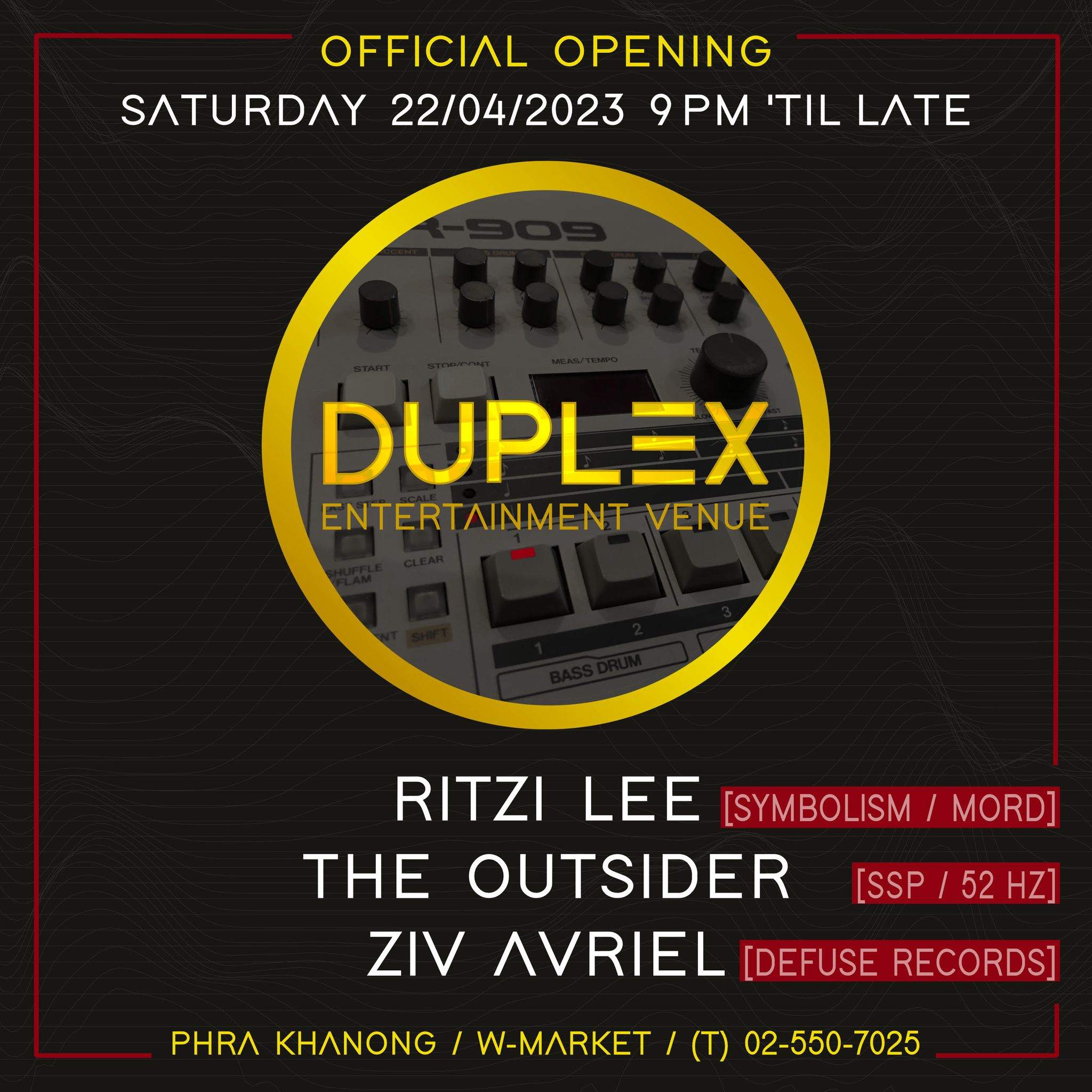 DUPLEX Club Official Opening with Ritzi Lee​ (NL) - フライヤー表