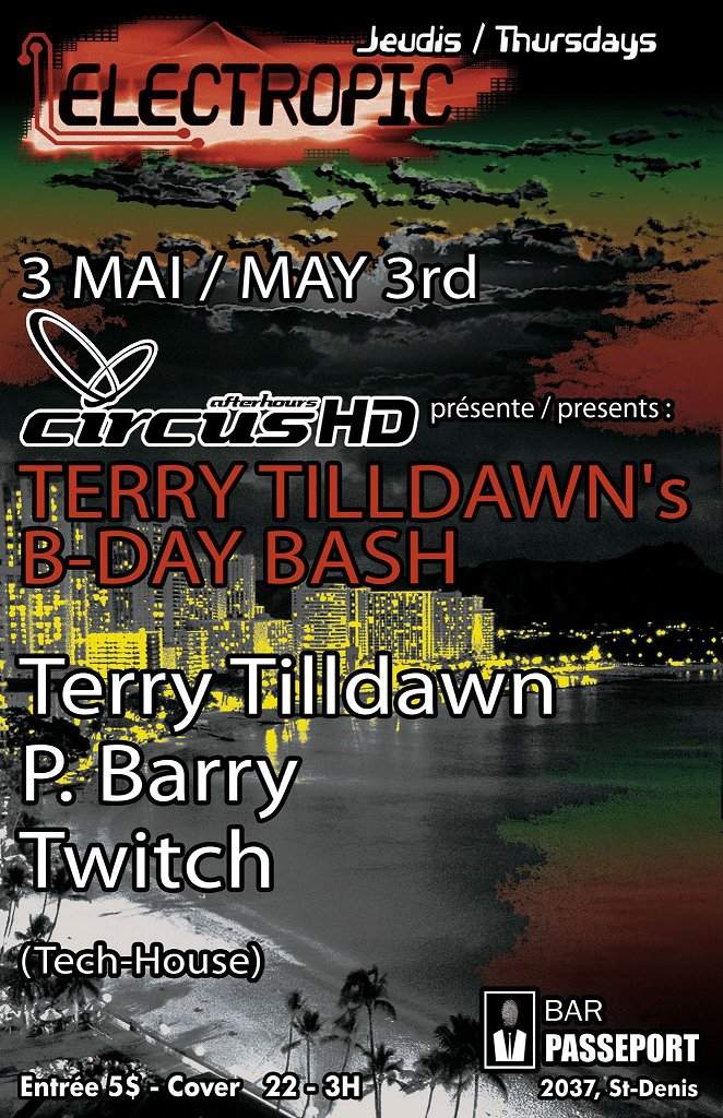 Circus HD presents Terry Tilldawn's B-Day Bash - フライヤー表