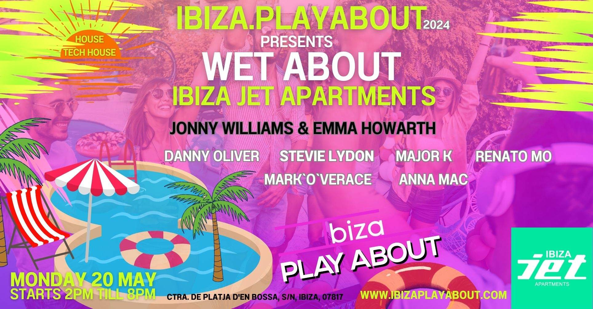 Ibiza.PlayAbot 2024 Wet About Pool Party - フライヤー表
