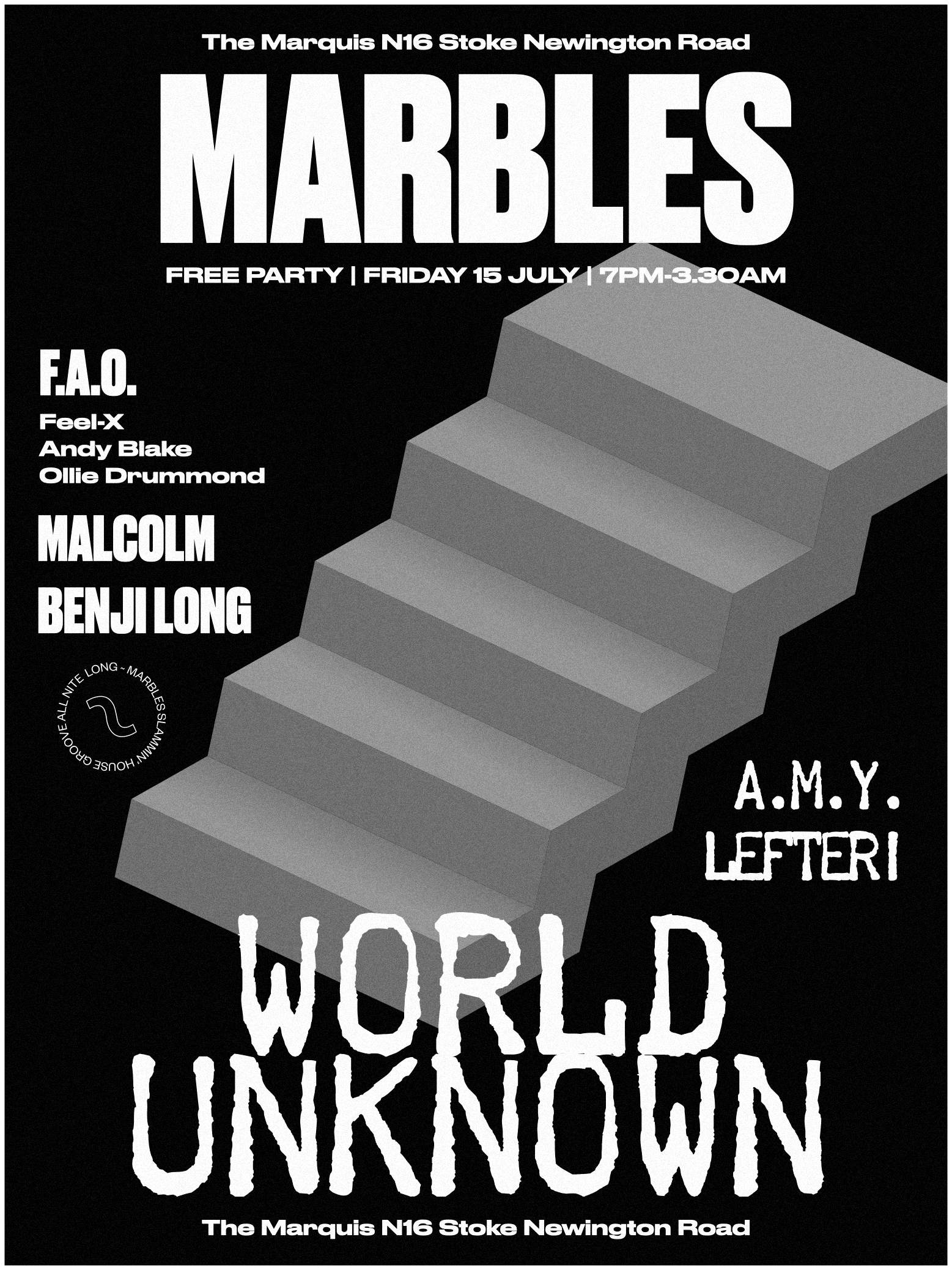 Marbles & World Unknown - フライヤー表