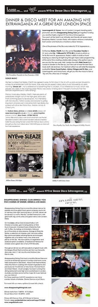 Lasermagnetic & Voices Nye Disco Sleaze with Bobby Viteritti, Mark Seven, Dj Alex & Johnny Hiller - Página trasera