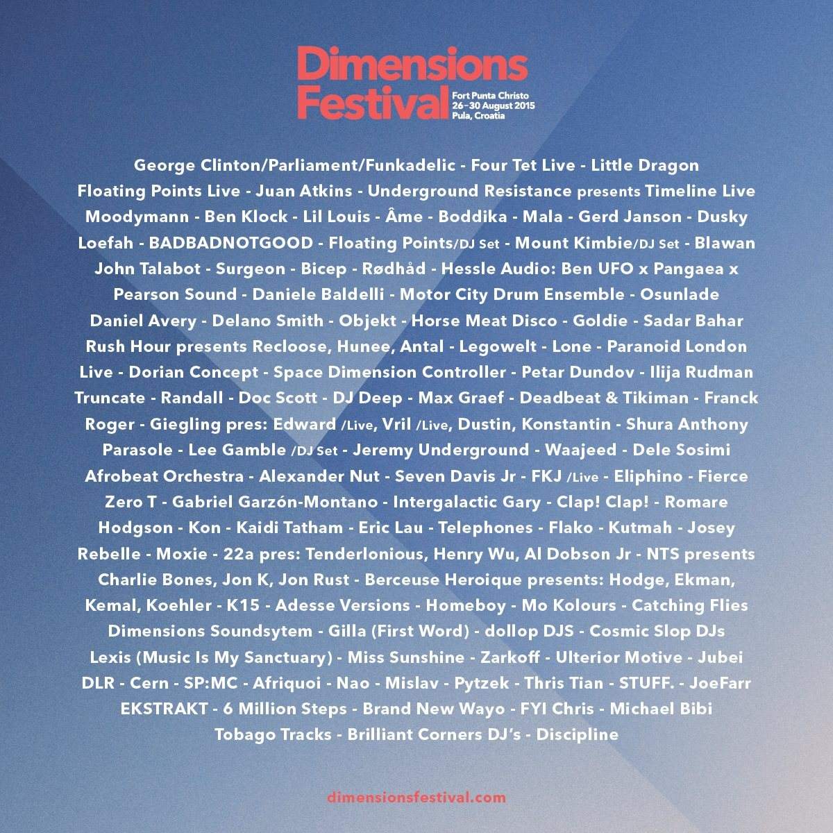 Dimensions Festival 2015 - フライヤー表