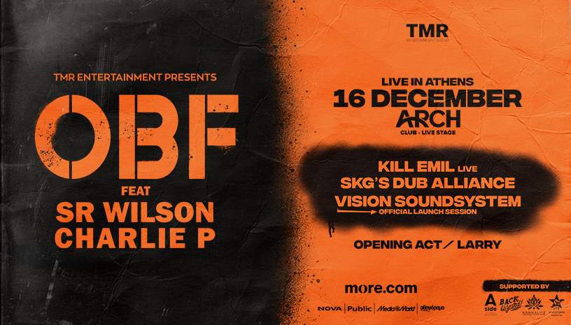 O.B.F feat. SR WILSON & CHARLIE P - LIVE IN ATHENS - Página frontal