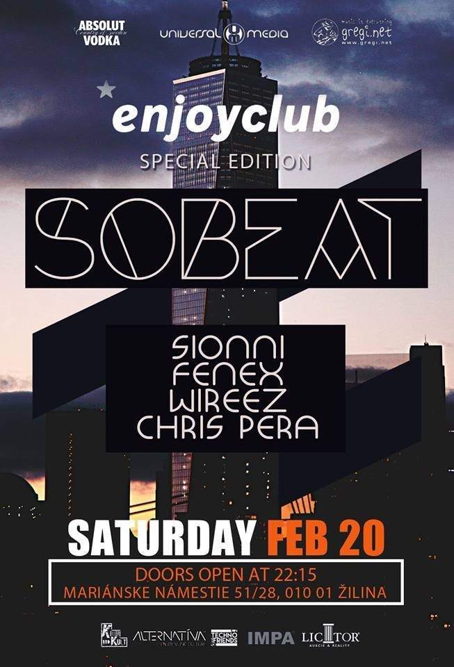 SO Beat / Enjoyclub Edition w/ Fenex, Chris Pera & Sionni at Enjoy Club ...