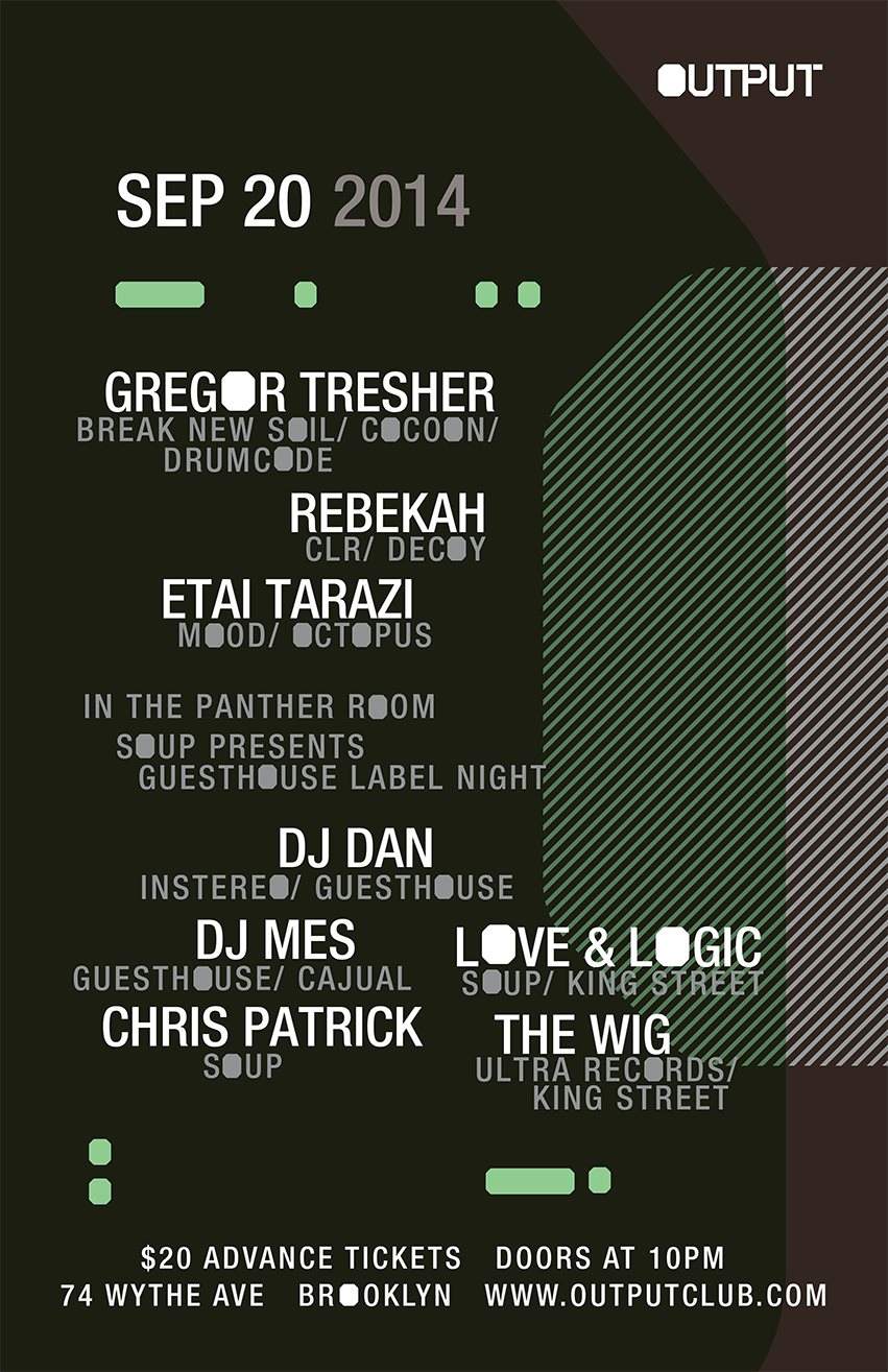 Gregor Tresher/ Rebekah/ Etai Terazi with Guesthouse Label Night - Página frontal