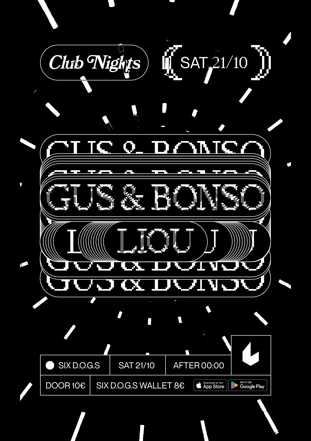 SIX D.O.G.S: Gus & Bonso - フライヤー表