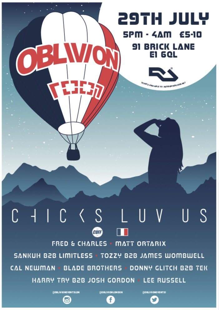 Oblivion // Chicks Luv Us - フライヤー裏