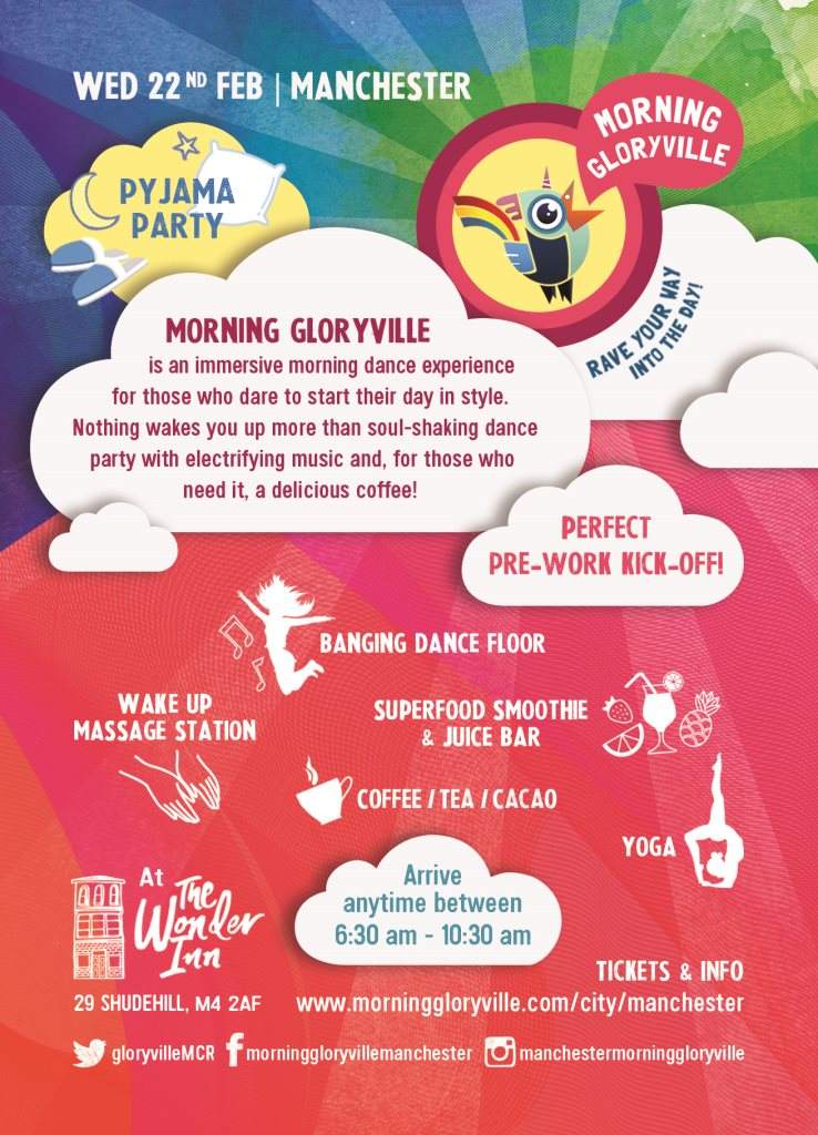 Morning Gloryville Manchester Ep05- Pyjama Party - フライヤー裏