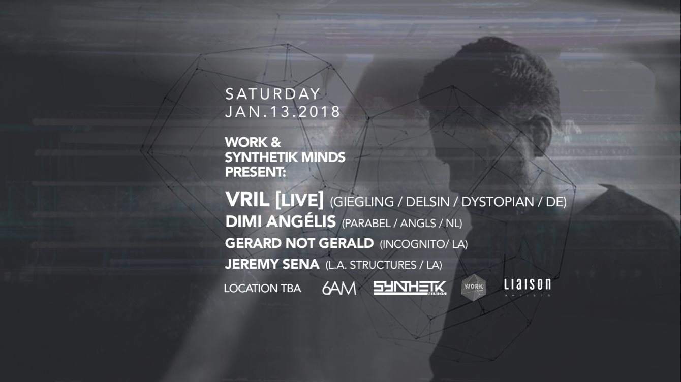 Vril [Live] & Dimi Angélis at Synthetik Minds & Work by 6AM - Página frontal