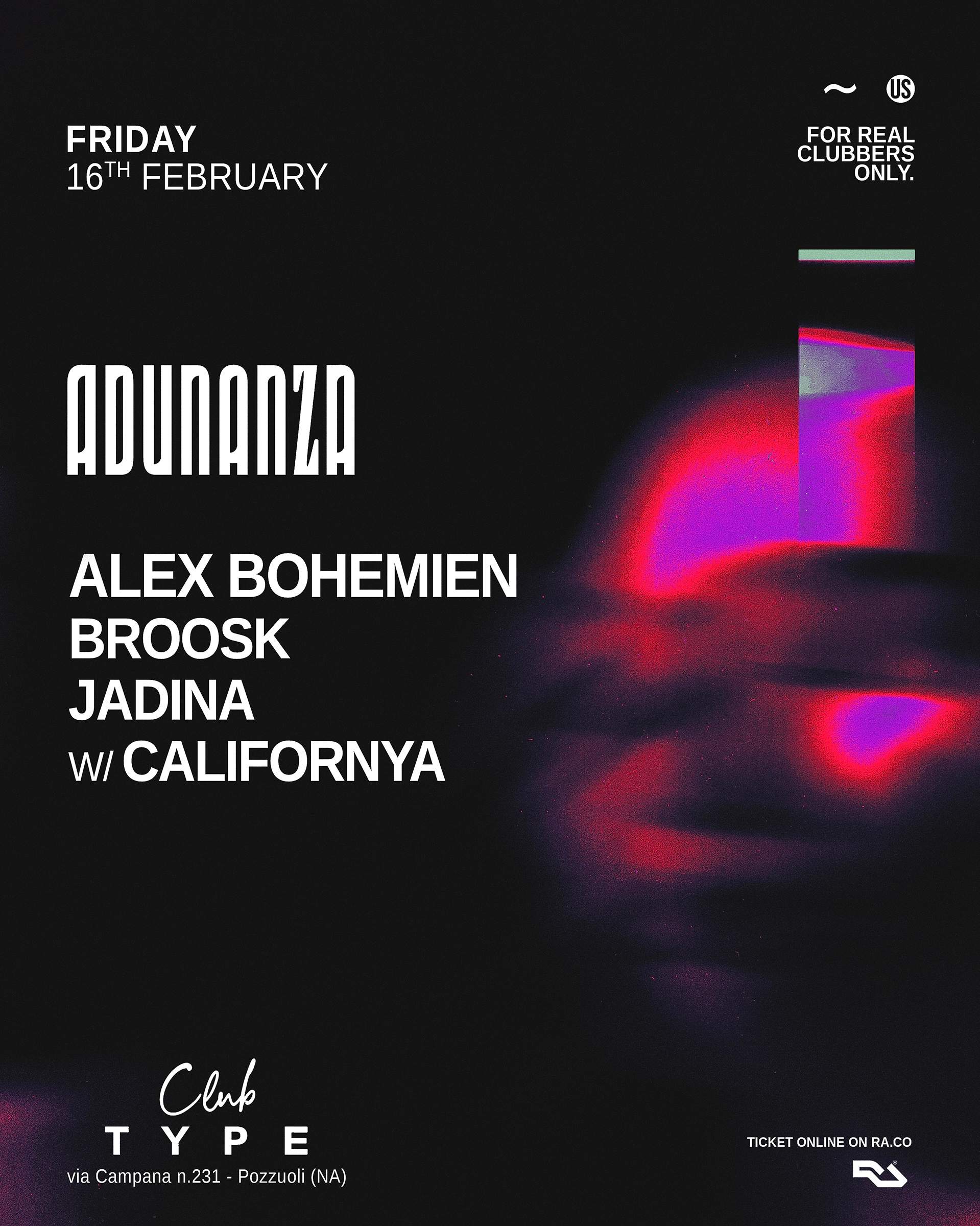 ADUNANZA ~ 38 • Alex Bohemien + Broosk + Jadina + Californya - フライヤー裏