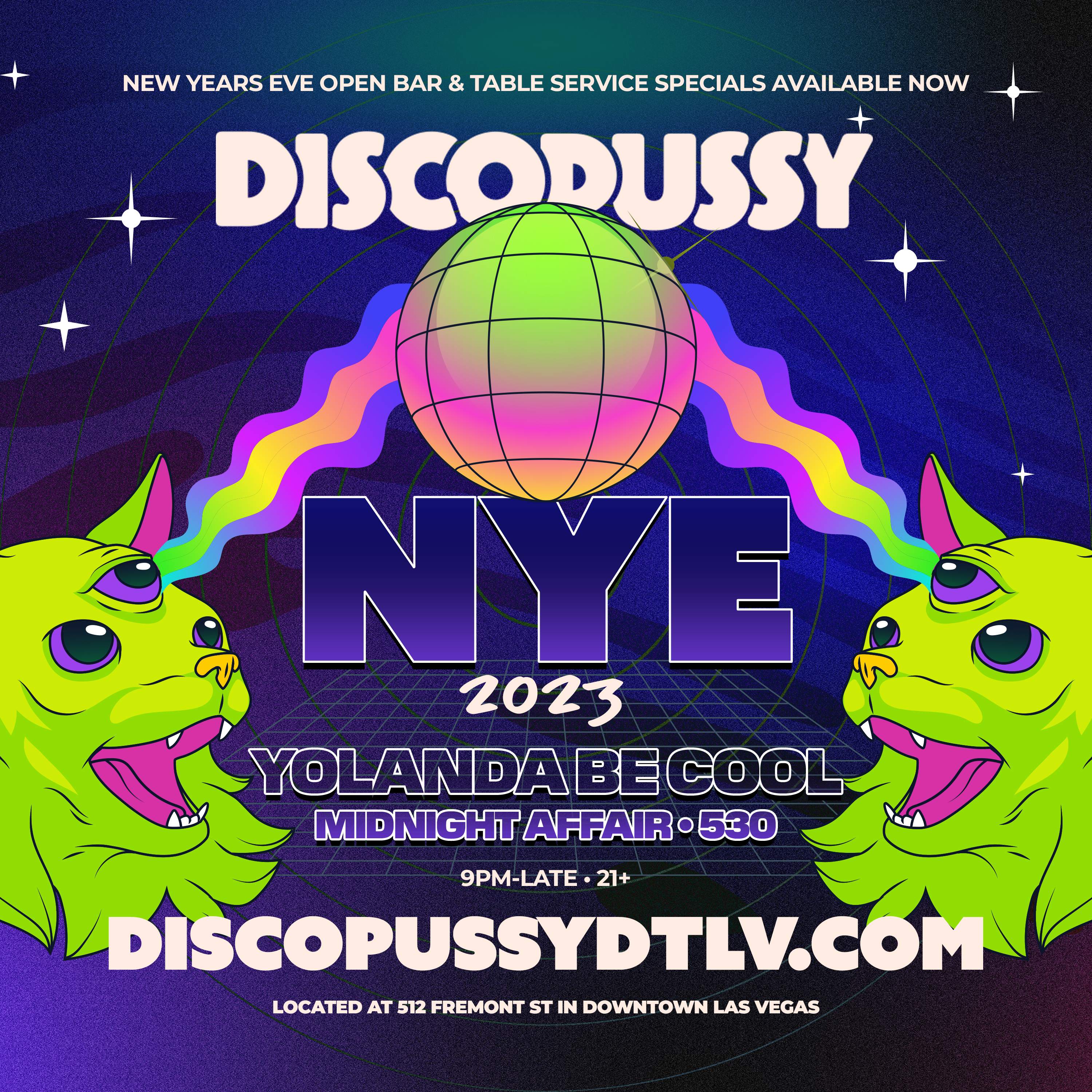 Discopussy NYE 2023 with Yolanda Be Cool - フライヤー表